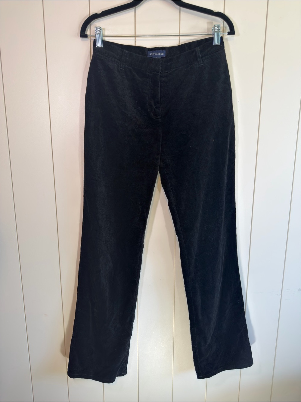 Ann Taylor Black Velvet Straight Leg Trousers - Size 2